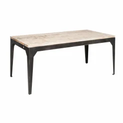 Made in Meubles Table à manger avec allonges en bois de manguier et métal Locker