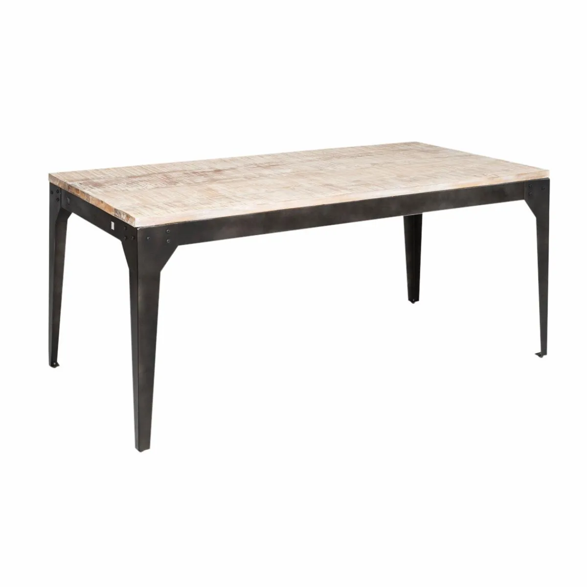 Made in Meubles Table à manger avec allonges en bois de manguier et métal Locker