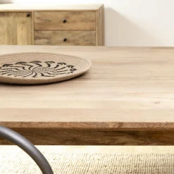 Made in Meubles Table à manger avec allonges en bois de manguier Pia