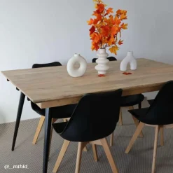 Made in Meubles Table à manger avec allonges en bois de manguier Pia