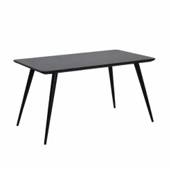 Made in Meubles Table à manger avec plateau en granite noir Antonella
