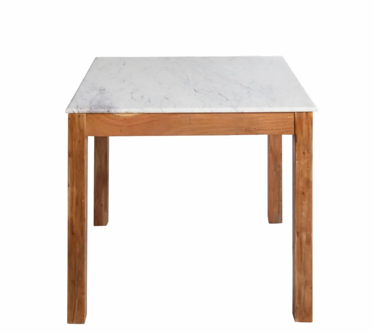 Made in Meubles Table à manger carrée en bois d'acacia et marbre Arthuro