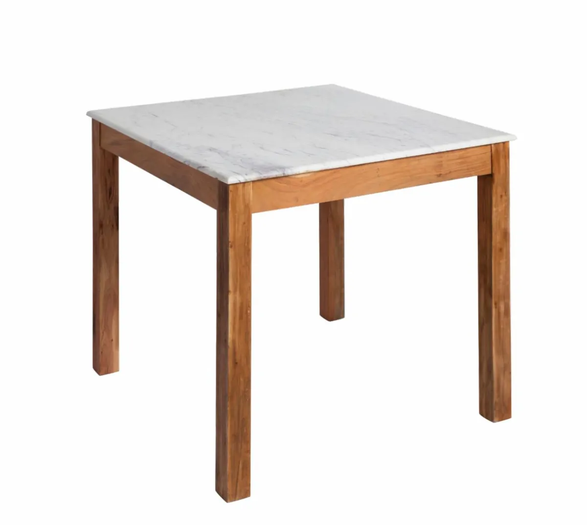 Made in Meubles Table à manger carrée en bois d'acacia et marbre Arthuro