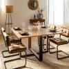 Made in Meubles Table à manger en bois d'acacia Laurie