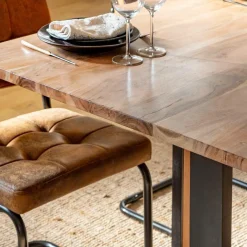 Made in Meubles Table à manger en bois d'acacia Laurie