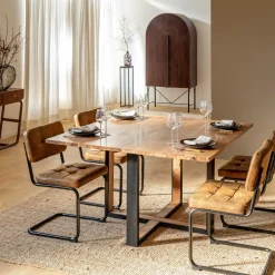 Made in Meubles Table à manger en bois d'acacia Laurie