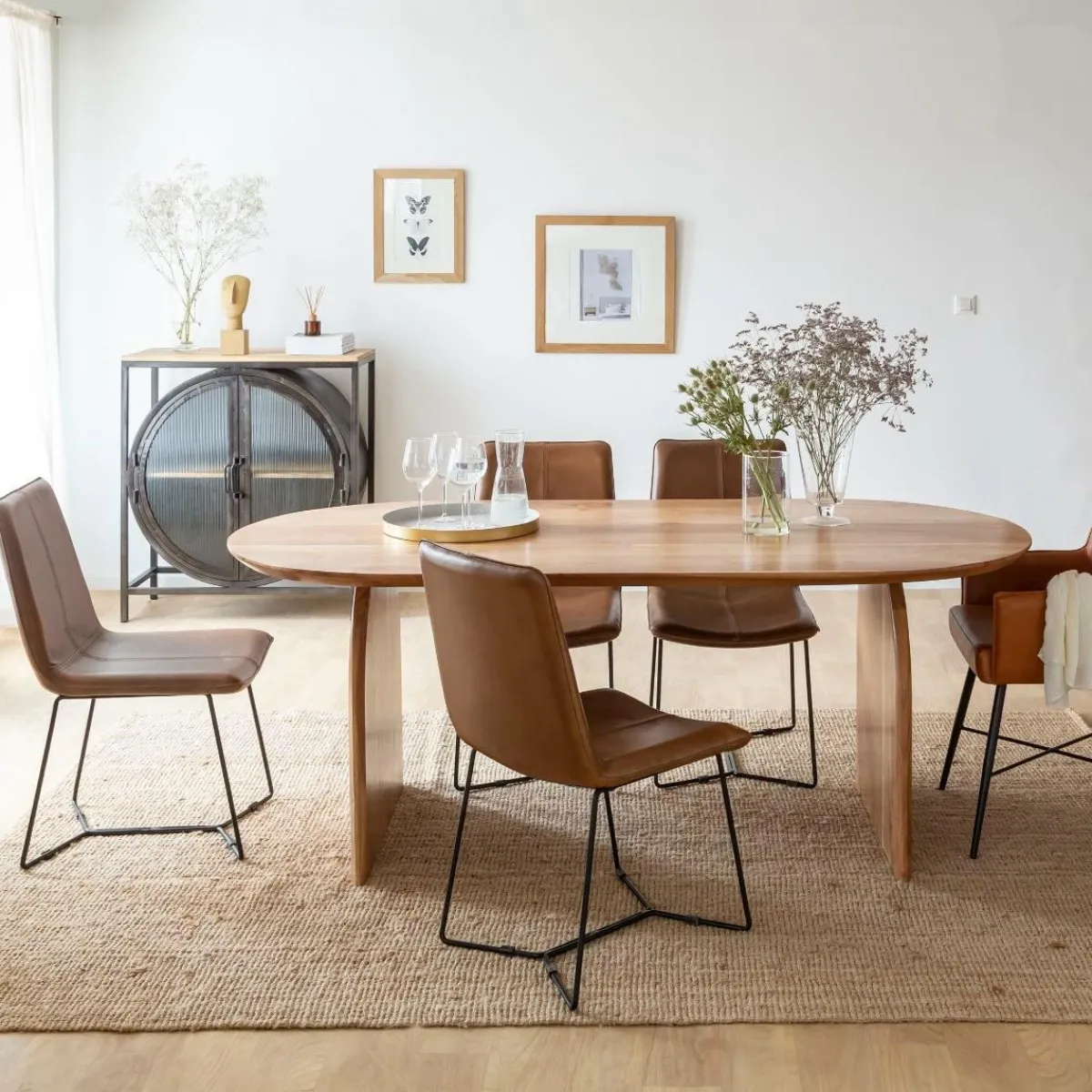 Made in Meubles Table à manger en bois d'acacia Paulo