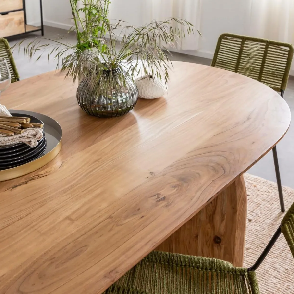 Made in Meubles Table à manger en bois d'acacia Paulo
