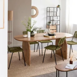 Made in Meubles Table à manger en bois d'acacia Paulo