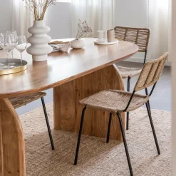 Made in Meubles Table à manger en bois d'acacia Paulo
