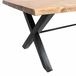 Made in Meubles Table à manger en bois d'acacia et métal Tree