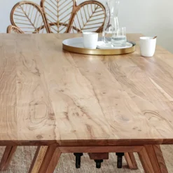 Made in Meubles Table à manger en bois d'acacia Noa