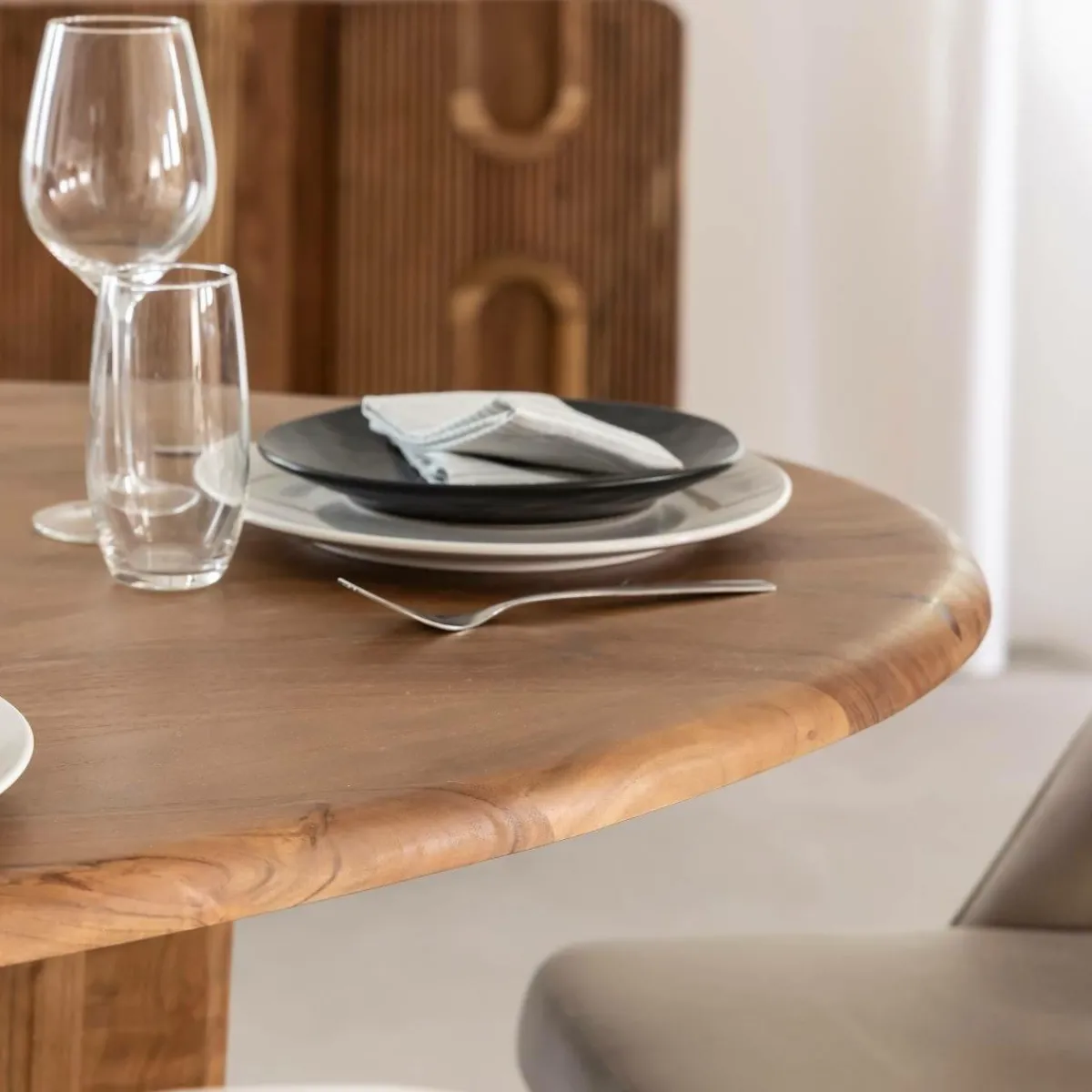 Made in Meubles Table à manger en bois d'acacia Azure
