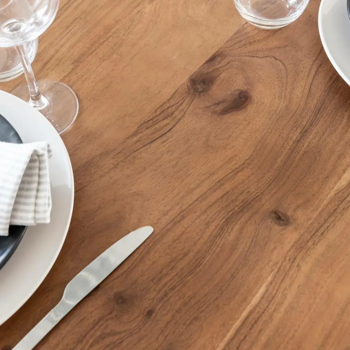 Made in Meubles Table à manger en bois d'acacia Azure