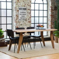 Made in Meubles Table à manger en bois d'acacia 180 cm Tree