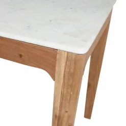 Made in Meubles Table à manger en bois de manguier et marbre Arthuro