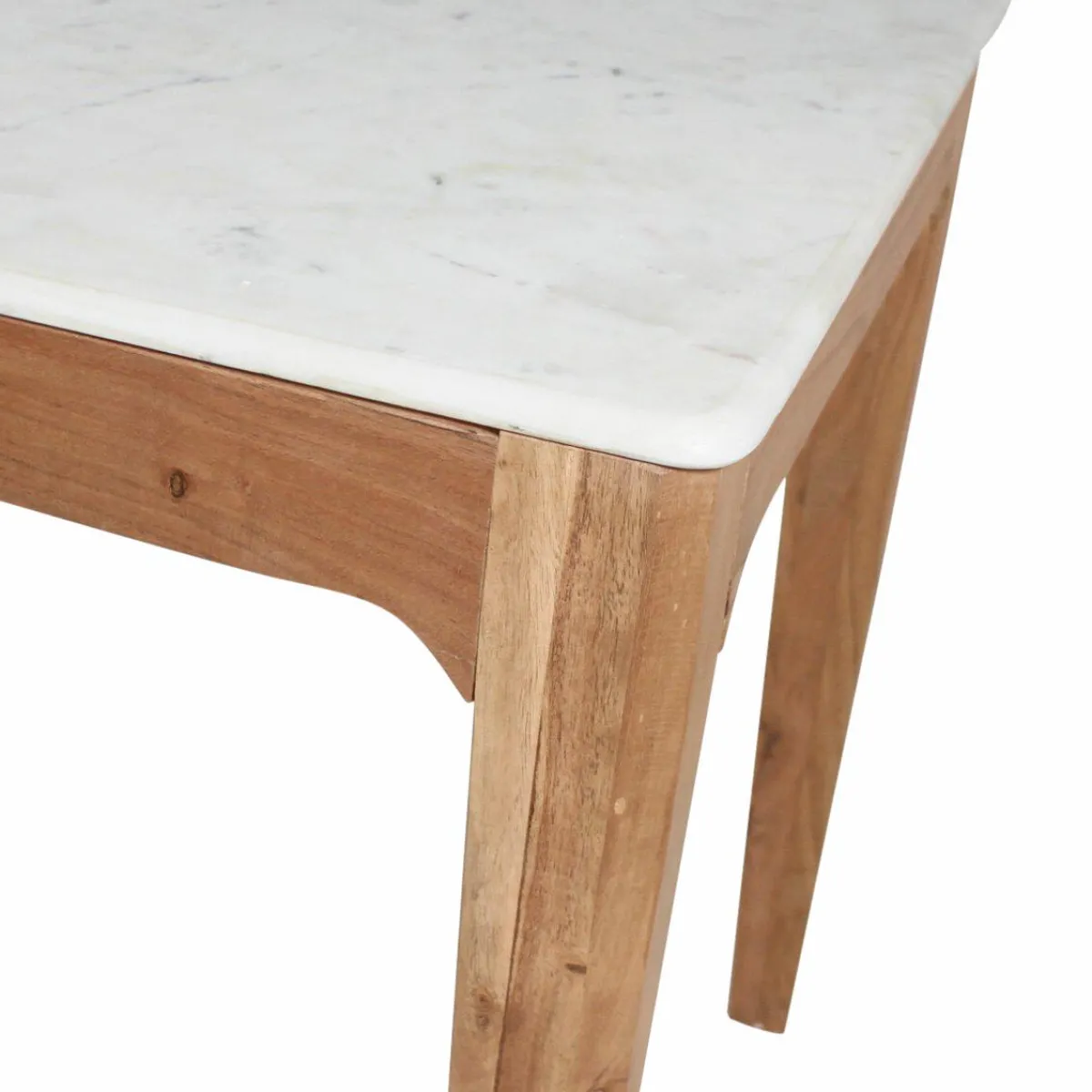 Made in Meubles Table à manger en bois de manguier et marbre Arthuro