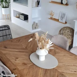 Made in Meubles Table à manger en bois recyclé Blaise