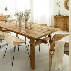 Made in Meubles Table à manger en pin recyclé Blaise
