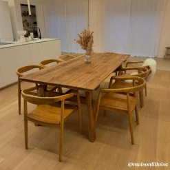 Made in Meubles Table à manger en pin recyclé Blaise