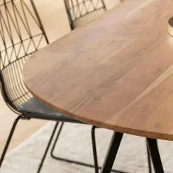 Made in Meubles Table à manger ovale en bois d'acacia Ivan