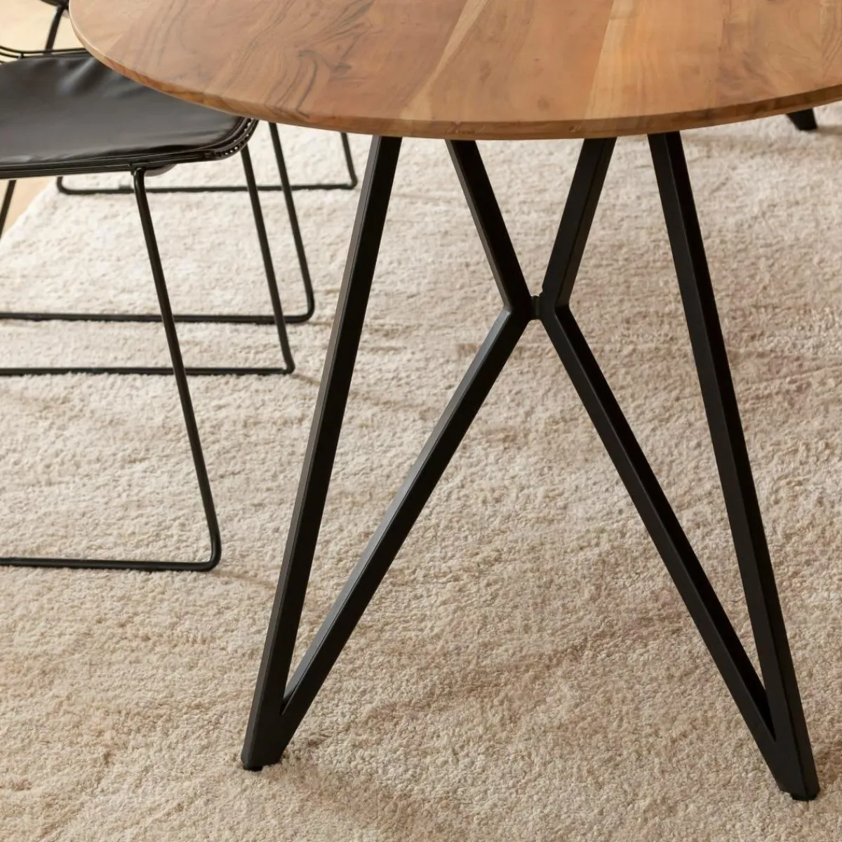 Made in Meubles Table à manger ovale en bois d'acacia Ivan