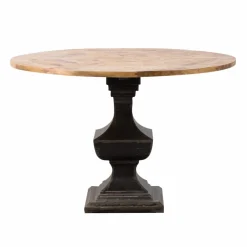 Made in Meubles Table à manger ronde en bois de manguier Vitto