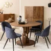 Made in Meubles Table à manger ronde en bois de manguier Zola