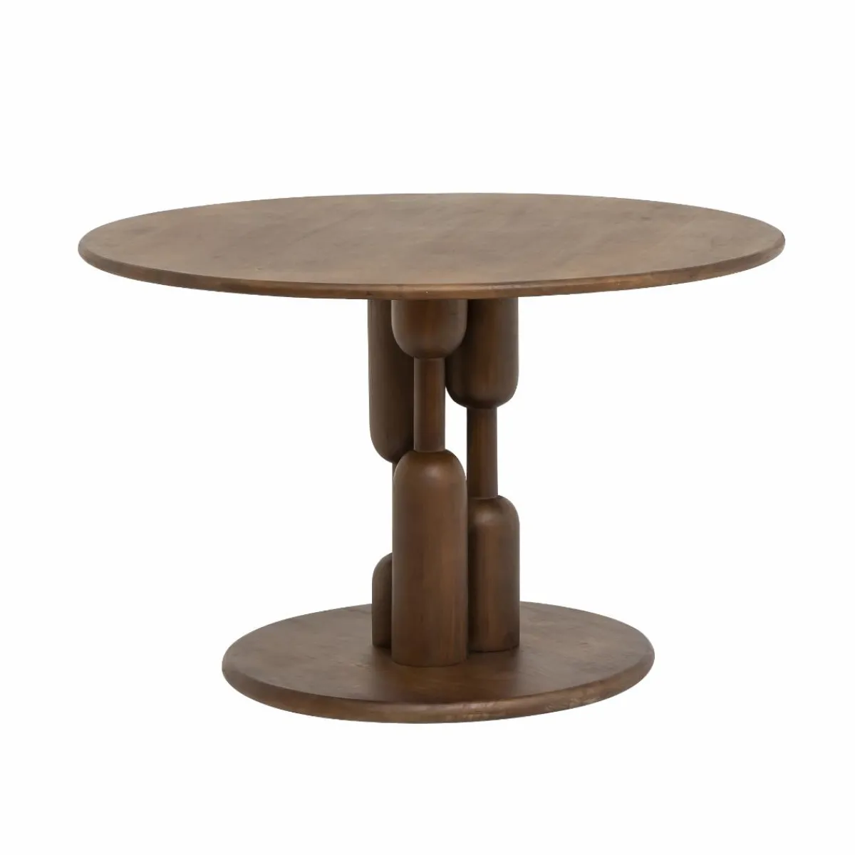 Made in Meubles Table à manger ronde en bois de manguier Zola