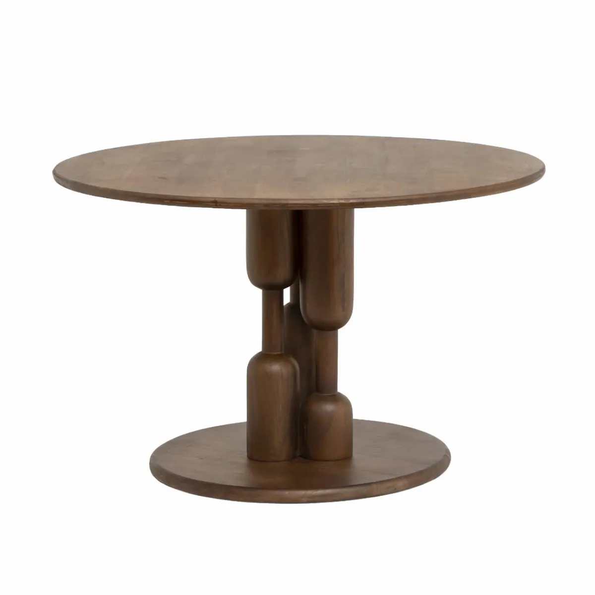 Made in Meubles Table à manger ronde en bois de manguier Zola
