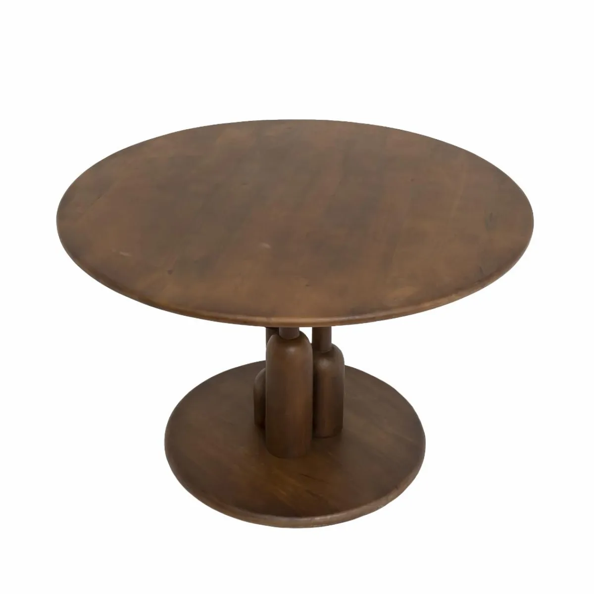 Made in Meubles Table à manger ronde en bois de manguier Zola