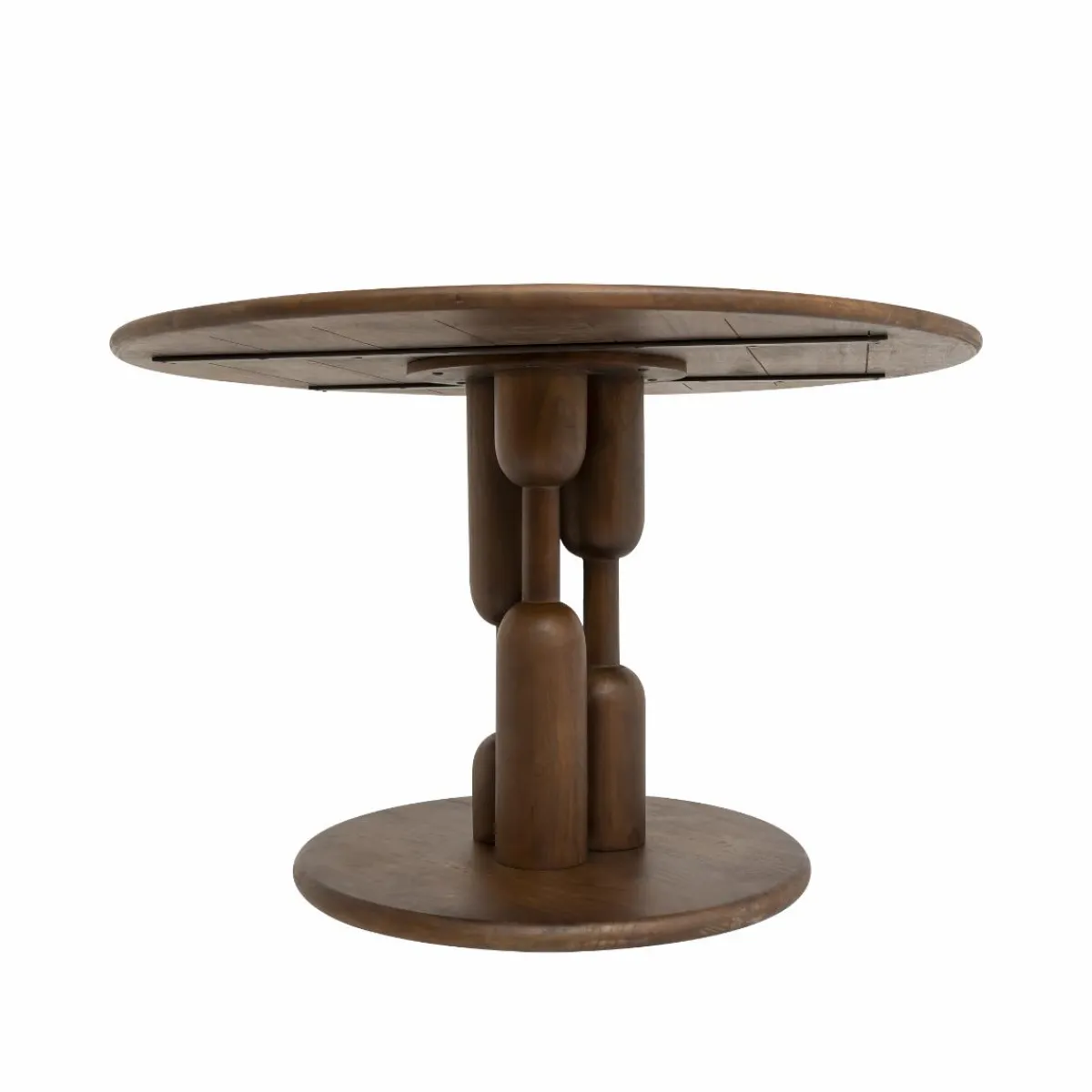 Made in Meubles Table à manger ronde en bois de manguier Zola