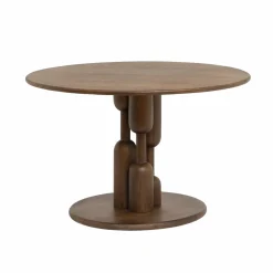 Made in Meubles Table à manger ronde en bois de manguier Zola
