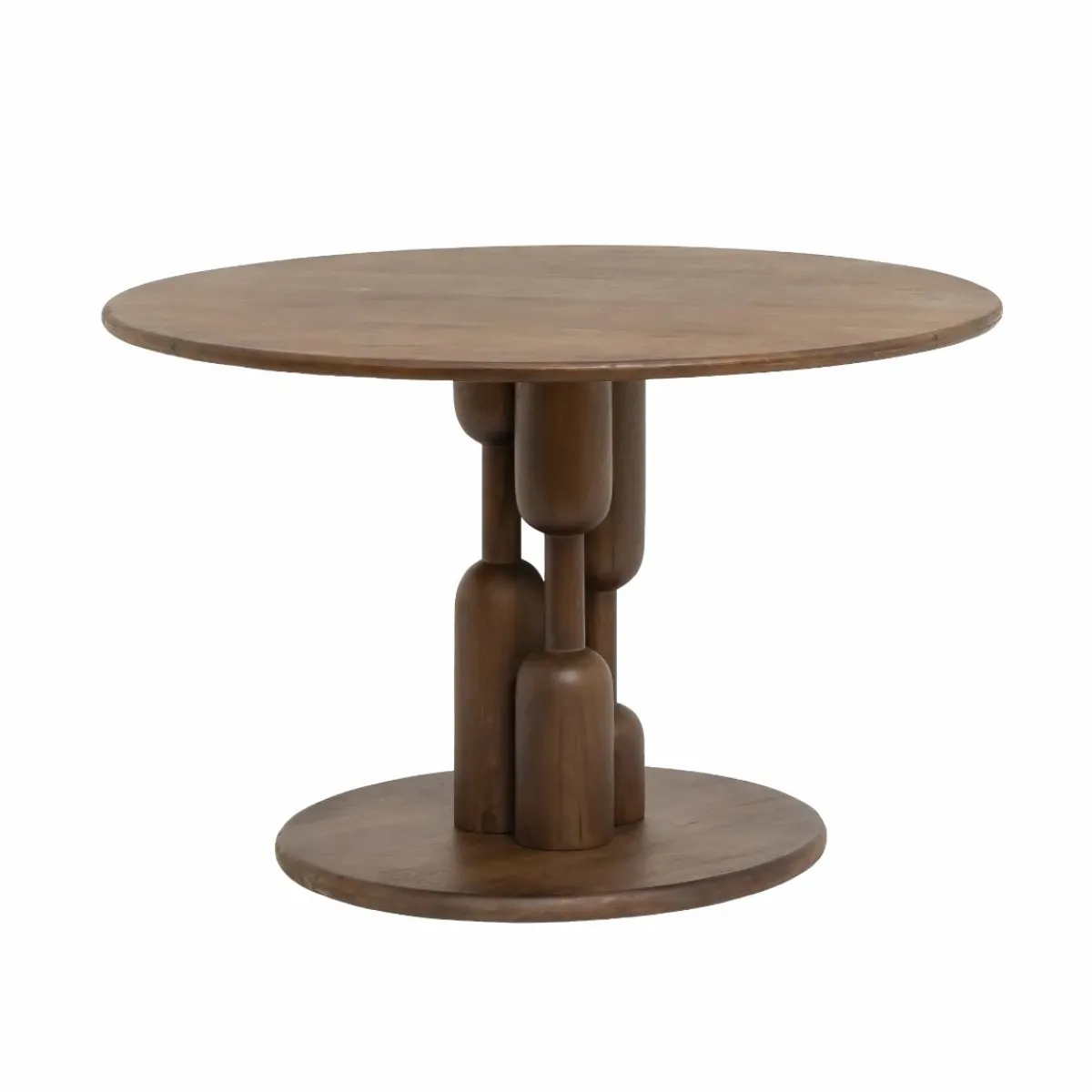 Made in Meubles Table à manger ronde en bois de manguier Zola