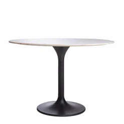 Made in Meubles Table à manger ronde en marbre Servane