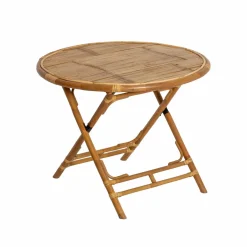 Made in Meubles Table ronde en bambou 4 places Soline