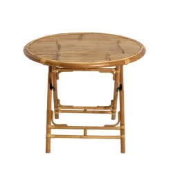 Made in Meubles Table ronde en bambou 4 places Soline