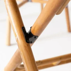 Made in Meubles Table ronde en bambou 4 places Soline