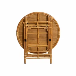 Made in Meubles Table ronde en bambou 4 places Soline