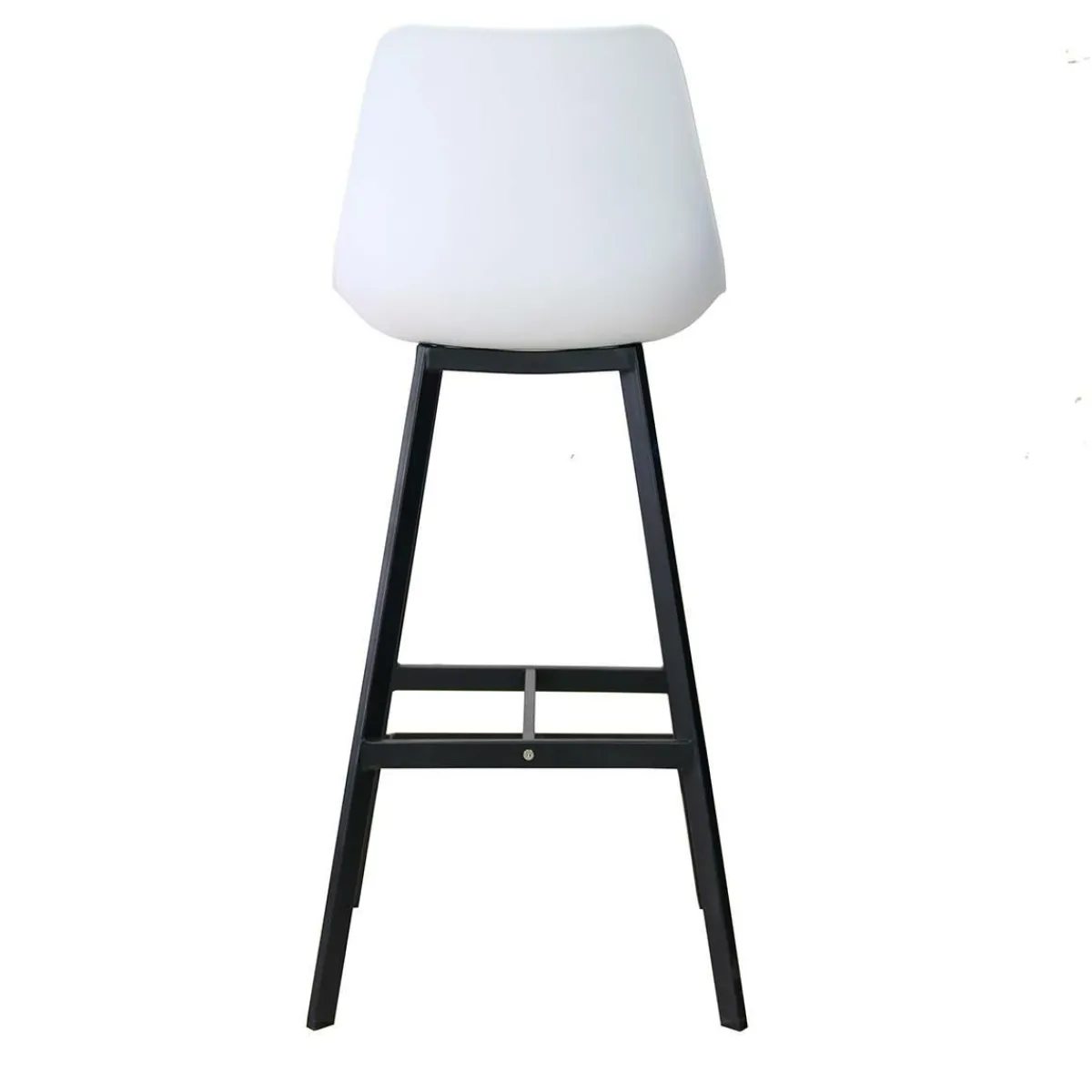 Made in Meubles Tabouret de bar blanc et métal noir Marius (lot de 2)