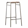 Made in Meubles Tabouret de bar écolier bois et métal 77cm Marcus
