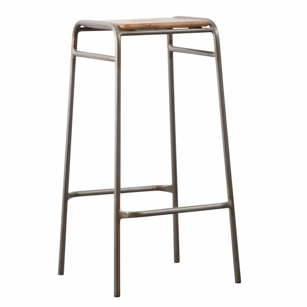 Made in Meubles Tabouret de bar écolier bois et métal 77cm Marcus