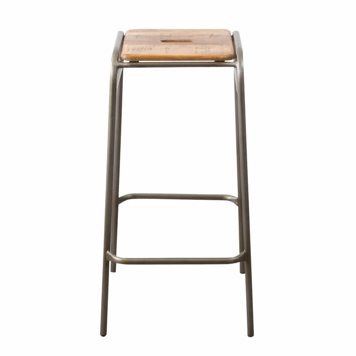 Made in Meubles Tabouret de bar écolier bois et métal 77cm Marcus