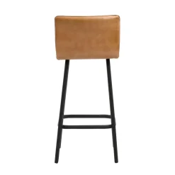 Made in Meubles Tabouret de bar en cuir marron Louise (lot de 2)