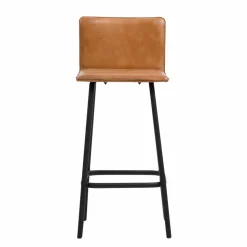 Made in Meubles Tabouret de bar en cuir marron Louise (lot de 2)