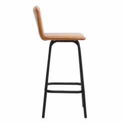Made in Meubles Tabouret de bar en cuir marron Louise (lot de 2)