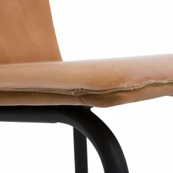 Made in Meubles Tabouret de bar en cuir marron Louise (lot de 2)