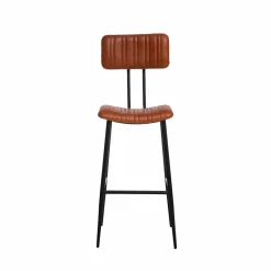 Made in Meubles Tabouret de bar en cuir marron Carl