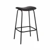 Made in Meubles Tabouret de bar en cuir noir et métal Alexandre (lot de 2)