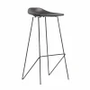 Made in Meubles Tabouret de bar en cuir noir Archi